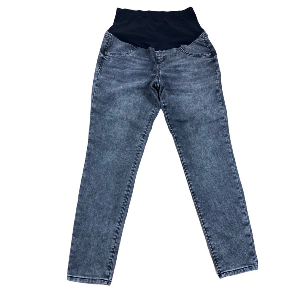 Sonoma Maternity Denim Jegging Full Coverage Panel Black Acid Washed Size 16 - Picture 2 of 4